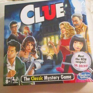 New Clue Board Game With Dr. Orchid  Classic Mystery Game Ages 8+  2-6 Players